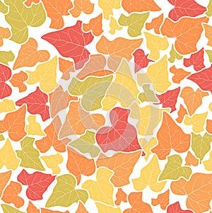 Vector yellow autumn leaf seamless background