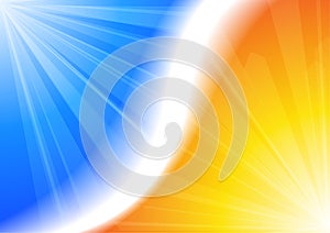 Vector : Yellow and blue with sun shining