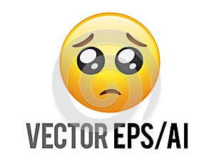 Vector yellow face pity pleading begging eyes icon photo