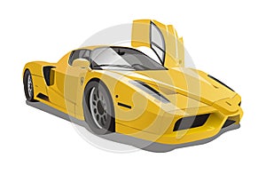 Vector yellow ferrari enzo racing cars