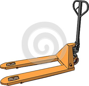 Vector yellow pallet truck