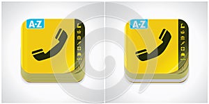 Vector yellow phone book icon