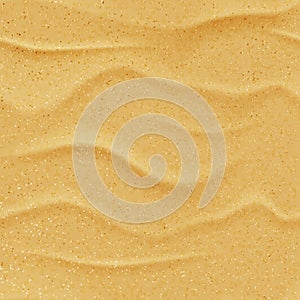 Vector yellow sand beach seamless texture. Abstract summer nature background. Desert dune realistic illustration