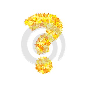 Vector yellow stars font, question mark