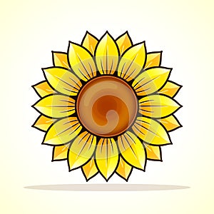 Vector yellow sunflower icon design