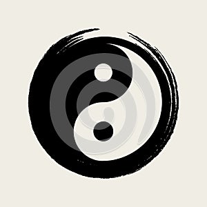 Vector Yin Yang in a Zen Circle Illustration