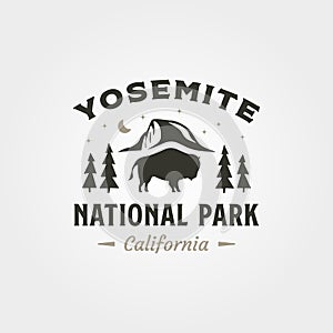 vector of yosemite national park logo vintage symbol illustration design, outdoor logo design
