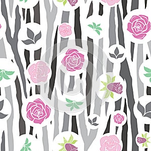 Vector Zebra Print Floral pattern background