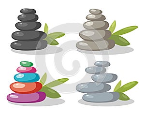 Vector zen rock stones stack in balance