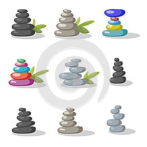 Vector zen rock stones stack in balance
