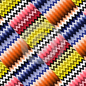 Vector zig zag abstract colorful seamless optical pattern