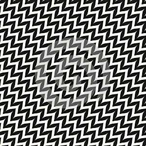 Vector zigzag diagonal chevron seamless pattern. Curved texture.