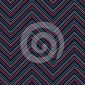 Vector zigzag lines vector seamless pattern. Colorful chevron stripes texture