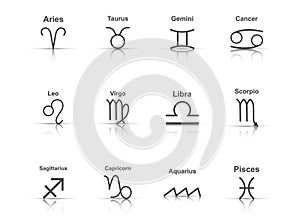 Vector zodiac icon in flat style. Astrology sign illustration pictogram. Horoscope business concept