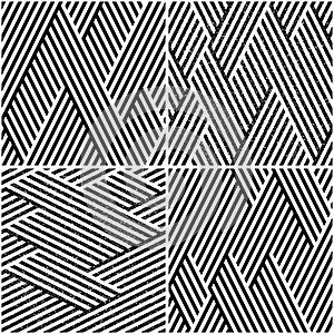 Vectorial seamless pattern collection with oblique black segments