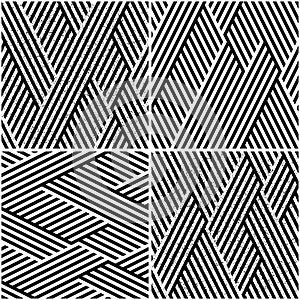 Vectorial seamless pattern collection with oblique black segments