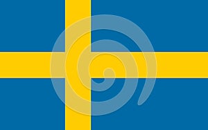 Vectorised flag of Sweden. Patriotic icon. photo