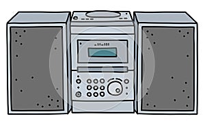 The silver micro music tower