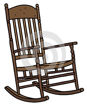 The old wooden rocking chair photo