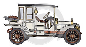 The vintage white car