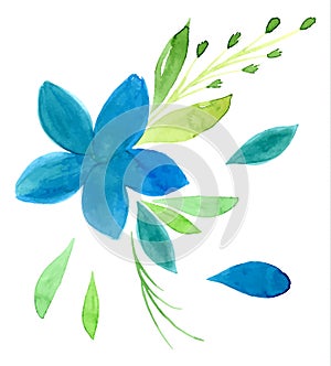 Vectorized watercolor hand drawing floral theme photo