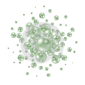 Vectorl ight green shiny circles on white background. eps 10