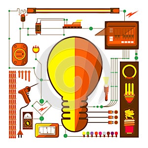 Vectors element and electric light bulb