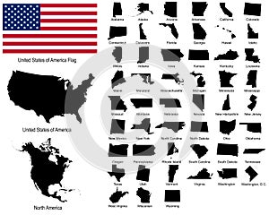 Vectores de Estados Unidos de América Estados 