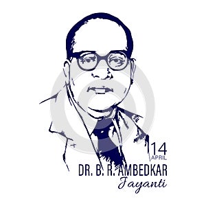 Vectpr illustration of Dr Bhimrao Ramji Ambedkar with Constitution of India for Ambedkar Jayanti