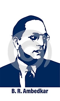 Vectpr illustration of Dr Bhimrao Ramji Ambedkar with Constitution of India for Ambedkar Jayanti