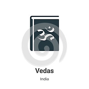 Vedas vector icon on white background. Flat vector vedas icon symbol sign from modern india collection for mobile concept and web