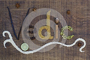 Vedic spelled in ayurveda spices and seeds photo