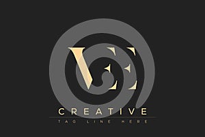 VEE abstract letter logo design