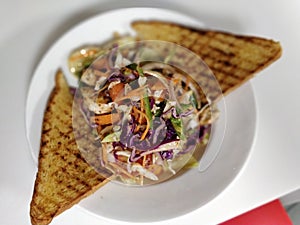 Veg Salad with Bread decoration