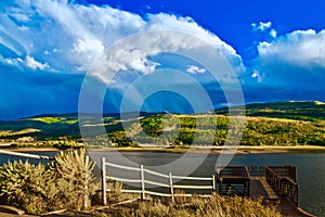 Vega Lake Fishing Dock and Storm