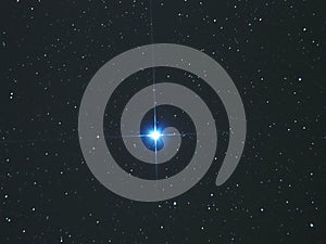 Night sky stars Vega star in Lira constellation photo