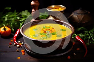 vegan asian vegetable soup with mixed vegtable and soy protein, healthy plant-based food recipes