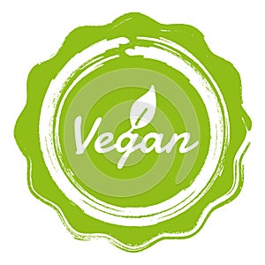 Vegan Badge Button. Premium Quality Vector illustration