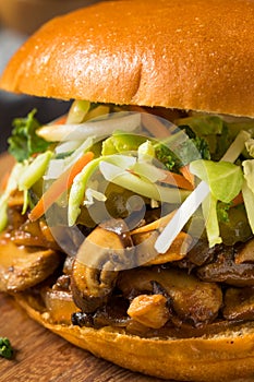 Vegan BBQ Pulled Mushroom Sandwich