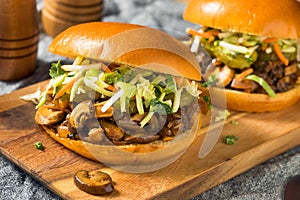Vegan BBQ Pulled Mushroom Sandwich