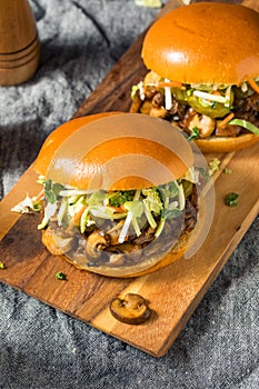 Vegan BBQ Pulled Mushroom Sandwich