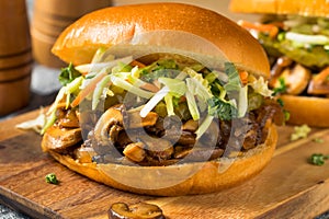 Vegan BBQ Pulled Mushroom Sandwich
