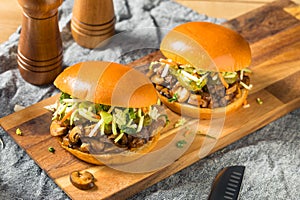 Vegan BBQ Pulled Mushroom Sandwich
