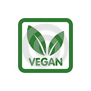 Vegan Bio, Ecology, Organic logo and icon, label, tag. Green leaf icon on white background