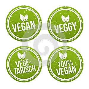 Vegan Button und Vegetarisch Banner Set. photo