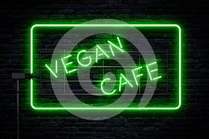 Vegan Cafe Neon Sign on darkwall