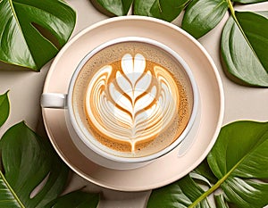 vegan capuccino, AI generated