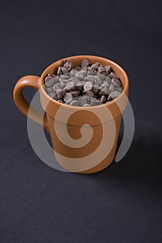 Vegan Chocolate Chips in Terracotta Cup