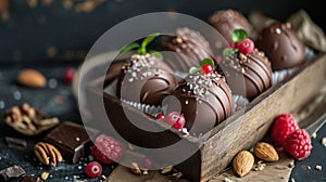 Vegan Chocolate Easter Eggs with Nuts and Fruits