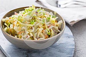Vegan Coleslaw salad. Healthy cabbage salad